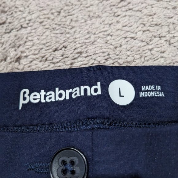 Betabrand Straight-Leg Classic Dress Pant Yoga Pants In Navy Size Large - Picture 4 of 11